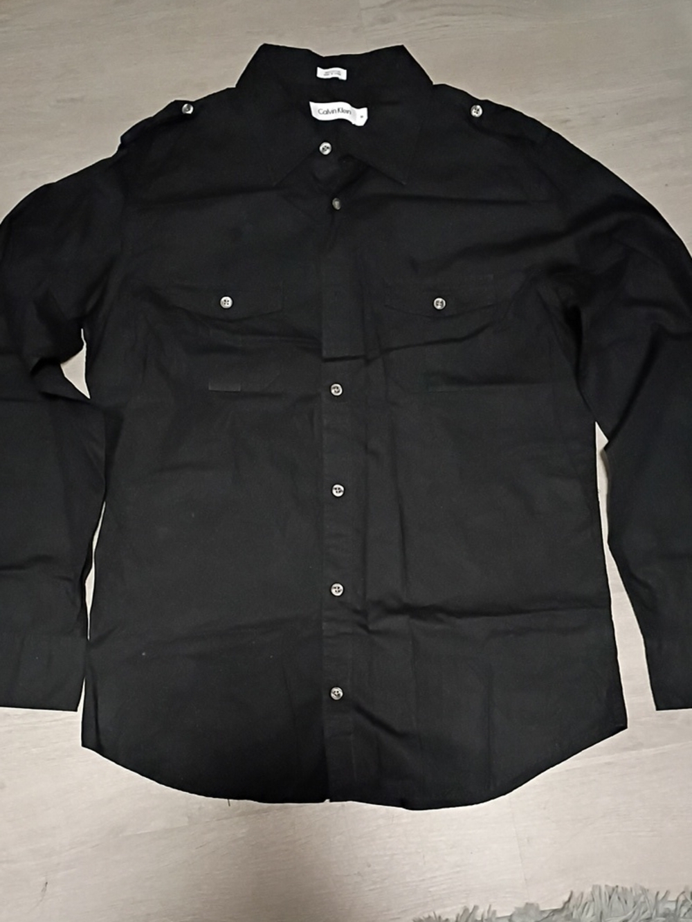 Calvin Klein Black Long-Sleeve Button Shirt